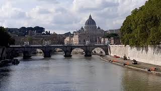 Bridge Umberto I with a wonderful view of St Peters Basilica [upl. by Hteb733]