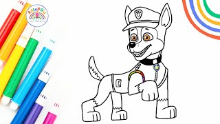 PAW Patrol the Movie Drawing Chase Awesomce  How to Draw Chase PAW Patrol 🌈 🐶🚨 [upl. by Glenn]