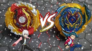 World Spryzen Left Spin vs Brave Valtryek Shu vs Valt Beyblade Burst Surge Battle [upl. by Aicilet141]