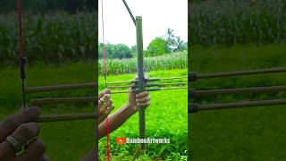 Bamboo creation with bow and three arrows bamboo slingshot diy bambooart [upl. by Ruhnke]