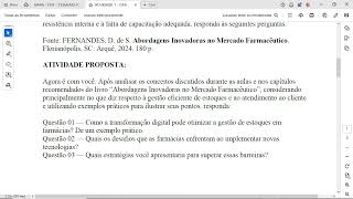 Questão 01 — Como a transformação digital pode otimizar a gestão de estoques em farmácias De um exe [upl. by Tuttle815]