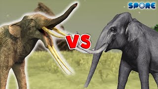 Stegotetrabelodon vs Stegodon  Prehistoric Beast Deathmatch S1E7  SPORE [upl. by Volotta110]