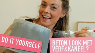 Beton look met verf amp kaneel maken DIY  Furnlovers [upl. by Lebezej856]