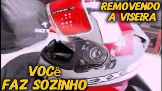 Removendo a viseira do Capacete Texx Wing Mesmo Norisk Soul Grand Prix [upl. by Atinihc]