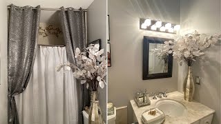 GLAM BATHROOM DECOR IDEAS  Bathroom Tour and Decorate with me how to decorate a bathroom [upl. by Okimuy938]