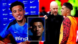 Jadon Sancho takes final swipe at Erik ten Hag during first interview as a Chelsea player [upl. by Marshal]