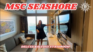 MSC Seashore Deluxe Balcony Stateroom Can you survive a week in here [upl. by Enninaej]