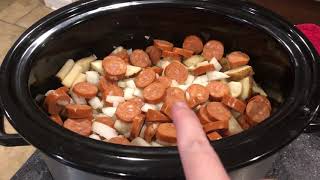 Slow Cooker Sausage amp Potatoes EASY Crockpot Meal [upl. by Blus]