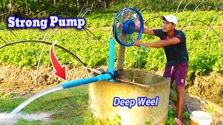 Amazing Water wheel pump from deep weel  Easy pump the water without electricity [upl. by Ehtiaf]