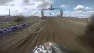 GoPro HD Gautier Paulin Moto 1 FIM World Motocross Championship Lommel Belgium [upl. by Enilram]