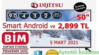 BİM 5 MART 2021  Dijitsu 50 inç Smart Android UYDU ALICILI TELEVİZYON  Ayrıntılı İnceleme [upl. by Esertak]