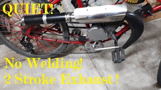 Motorized Bicycle build mz65 clone Chambered Exhaust and Silencer  No welding [upl. by Eerb]