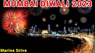 Diwali Celebrations at Mumbai Marine Drive 2023  Dazzling fireworks [upl. by Dionisio]