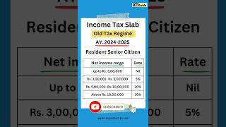 Income Tax slab for senior citizen  Tax slab old tax regime AY 20242025  Tax rate senior citizen [upl. by Immanuel402]