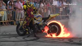 FIRE BURNOUT  tyre blast  most Dangerous stunt [upl. by Gregson369]