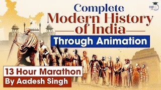 Complete Modern Indian History in 13 hours through Animation by Aadesh Singh  GS History  UPSC IAS [upl. by Asserrac]