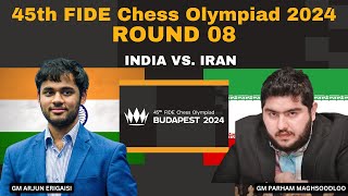 45th FIDE Chess Olympiad 2024  INDIA VS IRAN  ROUND 8 [upl. by Marsiella]