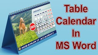 Desk Calendar Design in MS Word II How to Design Table Calendar in Microsoft Word [upl. by Wald618]