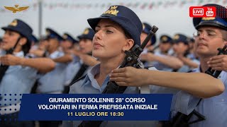 Cerimonia di giuramento solenne e battesimo del 28° Corso Volontari in Ferma Prefissata Iniziale [upl. by Annad]