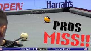 10 Minutes of Professional Pool Players Missing Easy Shots [upl. by Alathia]