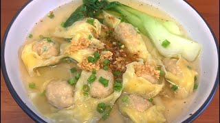 WONTON SOUP RECIPE  WONTON RECIPE  EASY WONTON FOLDING EASY WONTON FILLINGEASY WONTON SOUP BROTH [upl. by Sirac462]