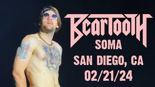 BEARTOOTH Performing Live At SOMA In San Diego CA The North American Tour 2024 beartooth [upl. by Eseekram349]