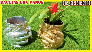 COMO HACER MACETAS DE CEMENTO ¡CON MANOS FACILES PASO A PASO EN MINUTOS DECORAR JARDIN O TU HOGAR [upl. by Brooks]