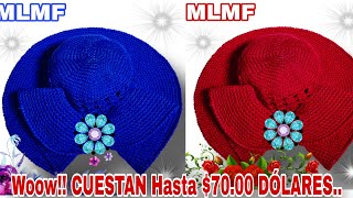 ⛔️ Woow CUESTAN HASTA 70 DÓLARES 😱 Sombrero COQUETTE Tejido a CROCHET  Proceso GRATIS 😍 [upl. by Barrington]