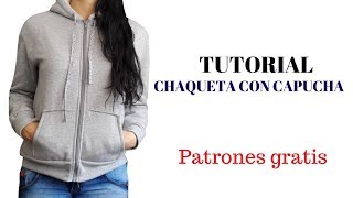 DIY Como hacer una chaqueta con capucha para mujer [upl. by Chimene292]