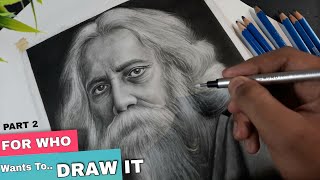 How I draw Rabindranath Tagore  Realtime video  Part 2  Rabindranath Tagore drawing [upl. by Brabazon]