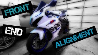 Motorcycle front wheel alignment [upl. by Sucitivel]