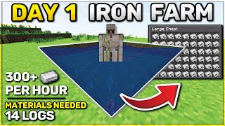 Minecraft Iron Farm DAY 1  Unlimited Iron 119 [upl. by Aibara821]