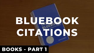 Bluebook Citations Books  Part 1  Law Review Write On Example [upl. by Oelc]