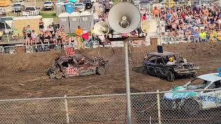 Steele County Fair CompactMidsize Chainstock Car Class Demo Derby Owatonna MN 82023 [upl. by Ehcsrop461]