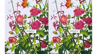 flower painting step by stepacrylic painting tutorialMZMARTIST [upl. by Okajima]