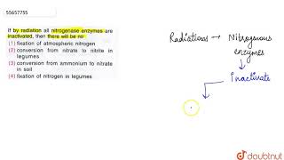 If by radiation all nitrogenase enzymes are inactivated then there will be no [upl. by Ahsema567]