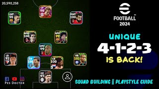 Unique 4123 Formation is Back  Squad Building  Gameplay Review  eFootball 2024 Mobile [upl. by Anrev]