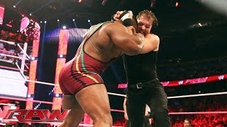 Big E Langston vs Dean Ambrose  United States Championship Match Raw Oct 28 2013 [upl. by Gora673]