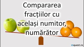 Compararea fractiilor cu acelasi numitor numarator clasa a Va [upl. by Tisbe44]