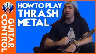 Rhythm Guitar Lesson  Thrash Metal Guitar Riffs with Down Picking Technique [upl. by Sesiom247]