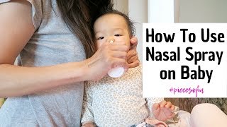 How To Saline Nasal Spray Babys Nose  piecesofm [upl. by Merlin828]