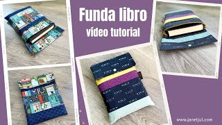 Funda de tela para libros con solapa y bolsillo muy fácil de coser [upl. by Aniehs379]