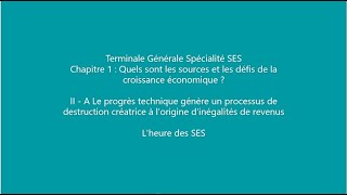 Chapitre 1 II  A Progrès technique destruction créatrice et inégalités de revenus Vidéo 5 [upl. by Nad]