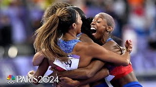 US women do something incredible in 4x400 relay to finish Olympic meet  Paris Olympics [upl. by Atinrahs448]