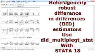 Heterogeneityrobust differencein differences DID estimators Use didmultiplegtstat In STATA 18 [upl. by Salisbarry]