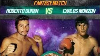 Fantasy Matchup Roberto Duran vs Carlos Monzon Full fight simulation HD [upl. by Ilagam750]