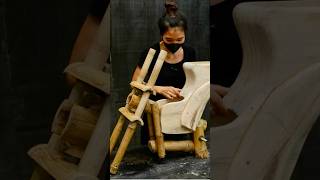 Girl Builds Bamboo Motorcycle P1 ndwoodart homemade [upl. by Ennayd]