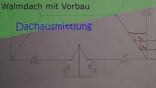 Walmdach mit Vorbau  unterschiedliche Traufhöhen [upl. by Lula]