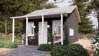 Sunny Cottage A bright yellow exterior with white trim a cozy porch [upl. by Ayekin685]