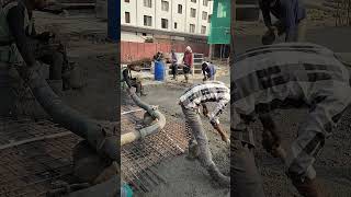 Rmc roof casting work civil work building work yt short video daily construction work 🏗️🏢🧱🏗️ [upl. by Spain]